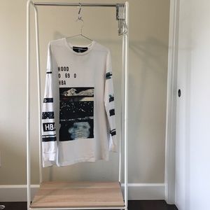 Hood By Air (HBA) Long Sleeve Tee (White)